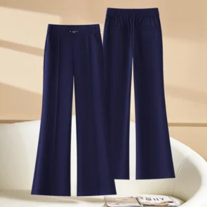 Women's High-Waist Micro-Flare Pants, Stretch Casual Trousers, S-3XL