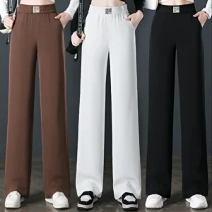 Women's High-Waist Wide-Leg Chiffon Pants